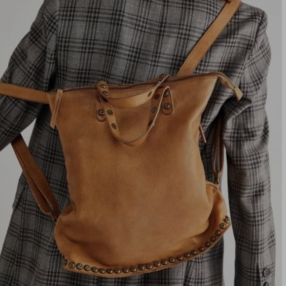 FREE PEOPLE Ellie Backpack Purse Cognac - Picture 1 of 8